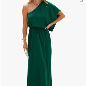 NWT women's one shoulder green dress size Large